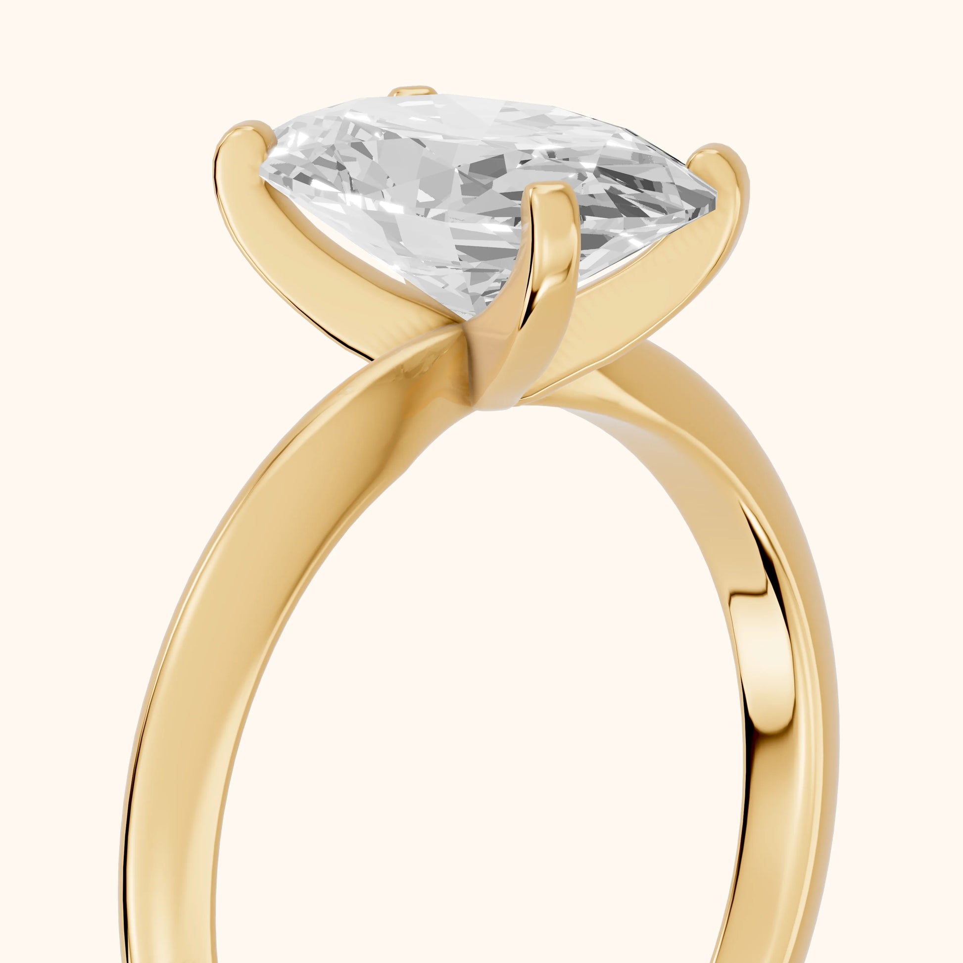 Wren Solitaire Oval Diamond Ring in Yellow Gold - slant-view.webp