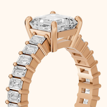 Mallory Shared Prong Asscher Diamond Engagement Ring in Rose Gold - slant-view.webp