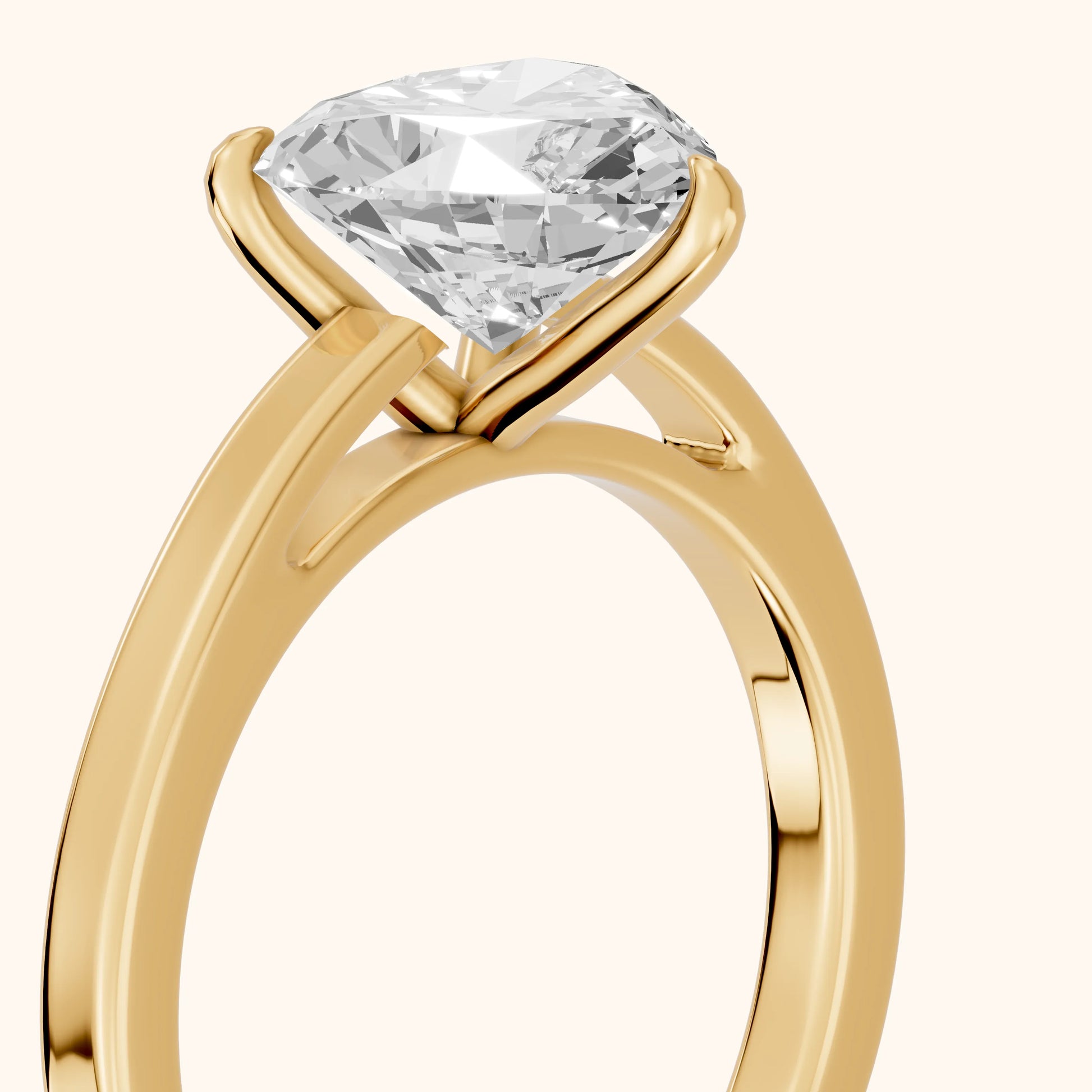 Kaia Solitaire Heart Diamond Ring in Yellow Gold - slant-view.webp