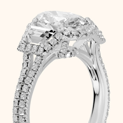 Oakley Three-Stone Split Shank Oval Diamond Engagement Ring in White Gold - slant-view.webp