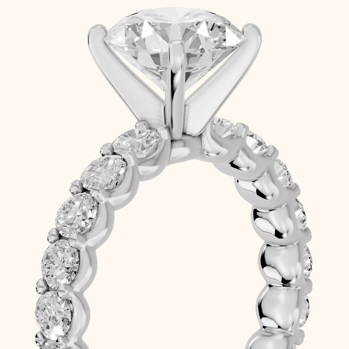 Leta Infinity Pavé Round Diamond Engagement Ring in White Gold - slant-view.webp