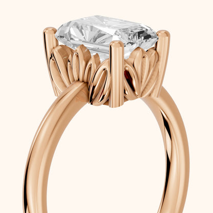 Radiant Cut Lab Grown Diamond Engagement Ring in Rose Gold