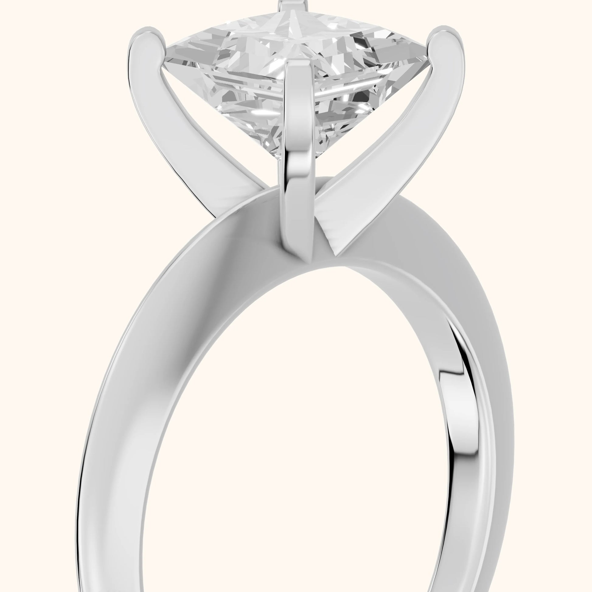 Amira Six-Prong Solitaire Princess Diamond Engagement Ring in Silver - slant-view.webp