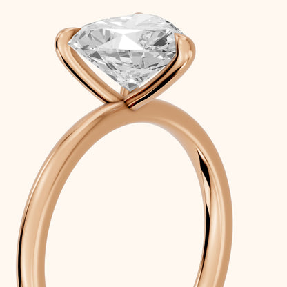 Nella Petite Solitaire Heart Diamond Engagement Ring in Rose Gold - slant-view.webp