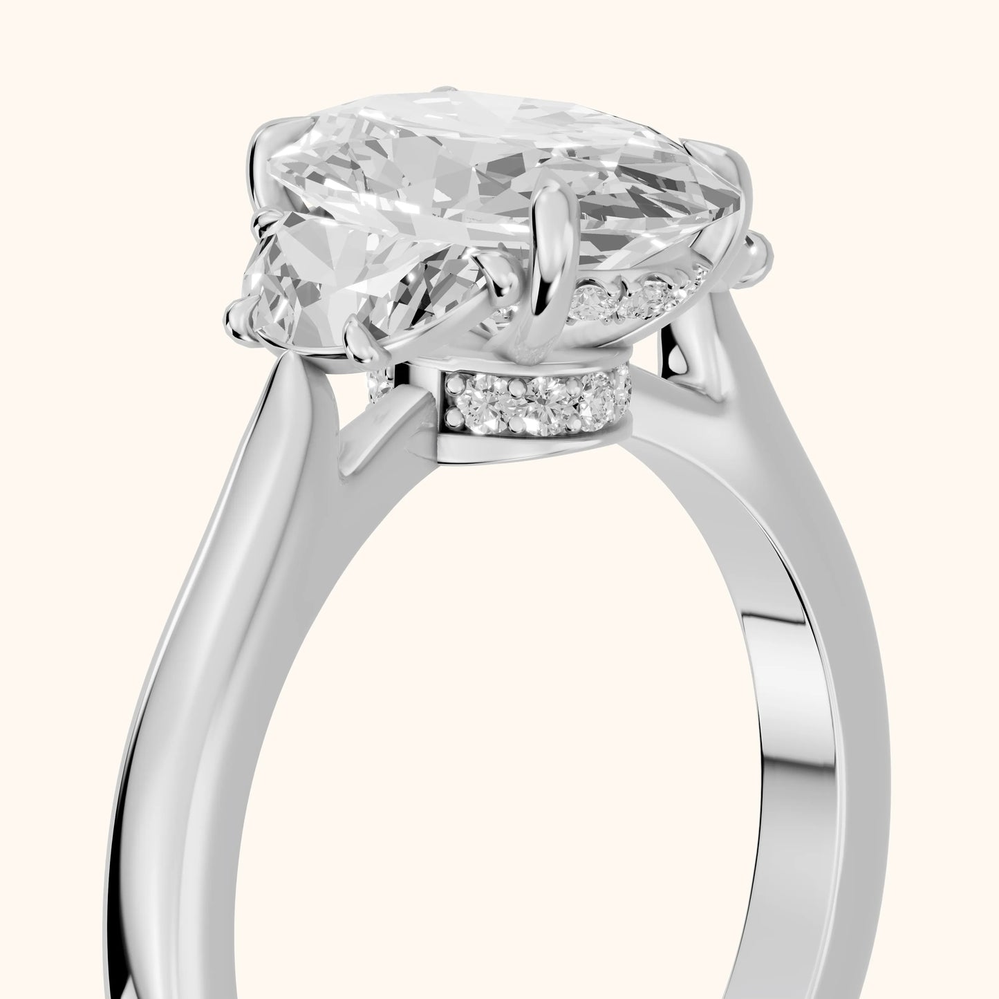 Romy Three-Stone Oval Diamond Engagement Ring in Silver - slant-view.webp