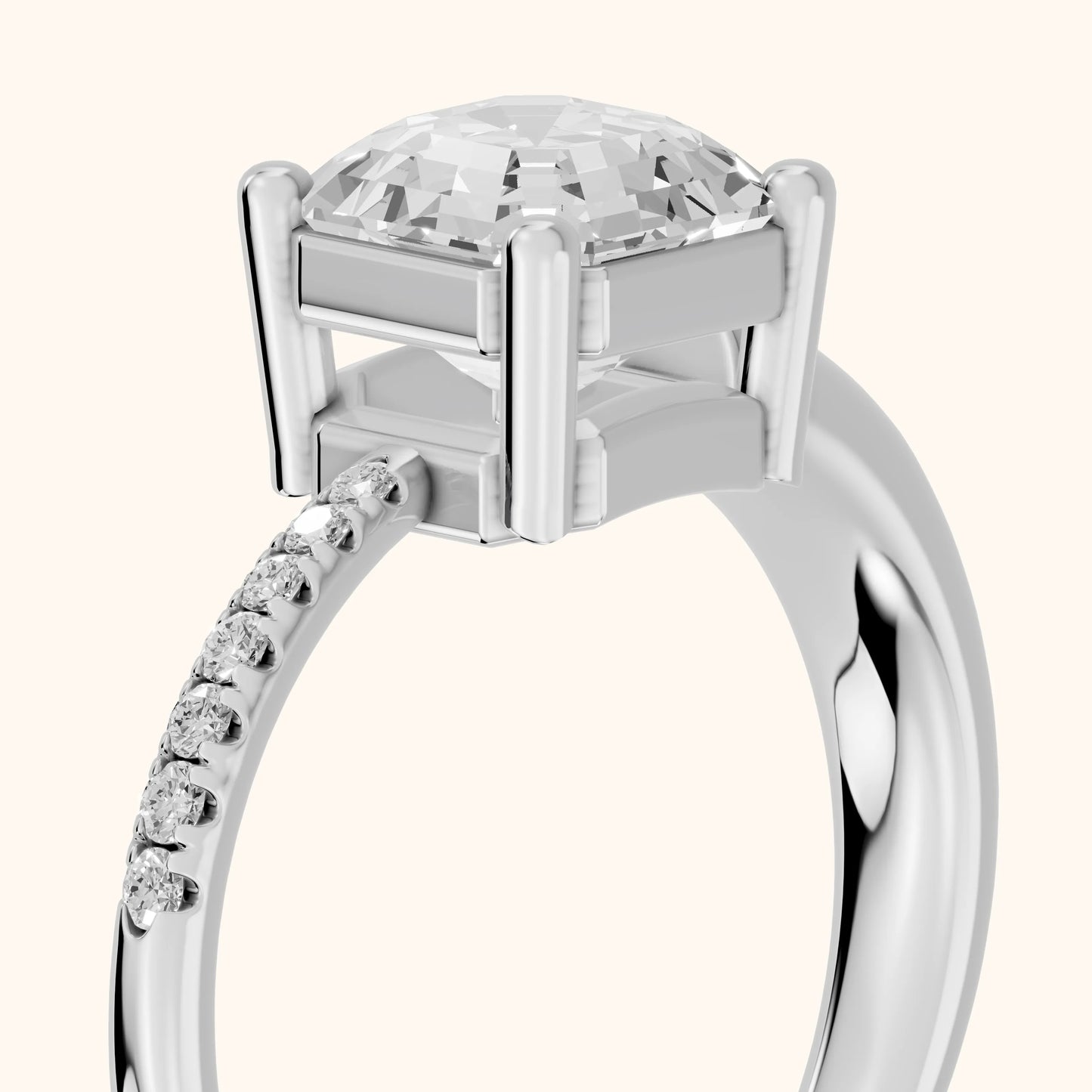Rosie Solitaire Basket Asscher Diamond Engagement Ring in White Gold - slant-view.webp