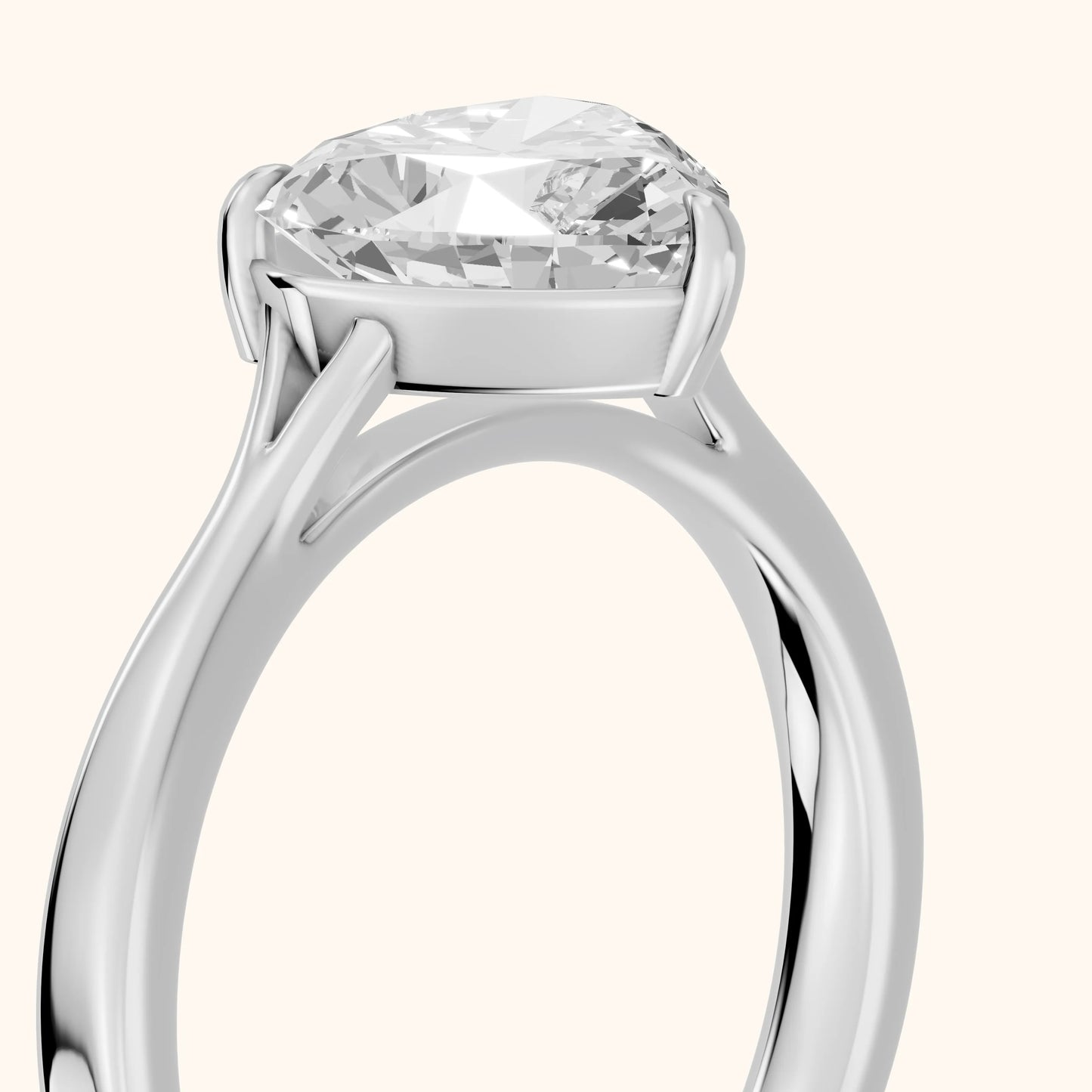 Anais Trellis Solitaire Heart Diamond Engagement Ring in White Gold - slant-view.webp