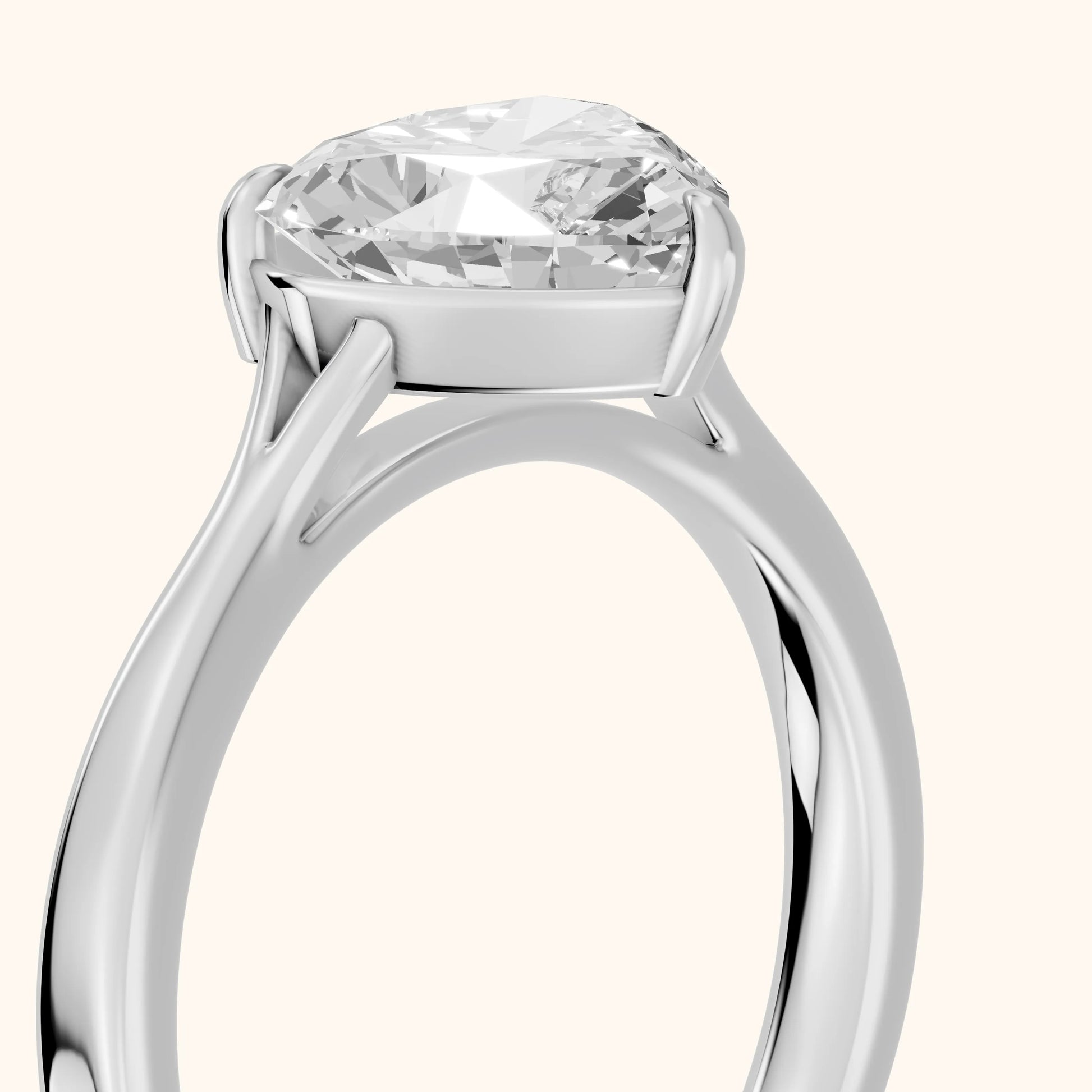 Anais Trellis Solitaire Heart Diamond Engagement Ring in White Gold - slant-view.webp