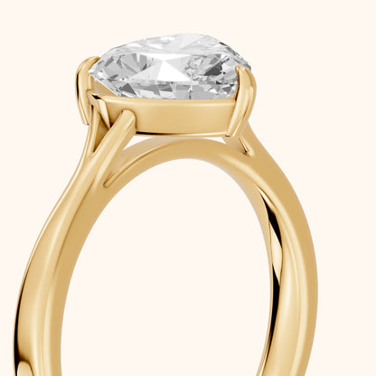 Anais Trellis Solitaire Heart Diamond Engagement Ring in Yellow Gold - slant-view.webp