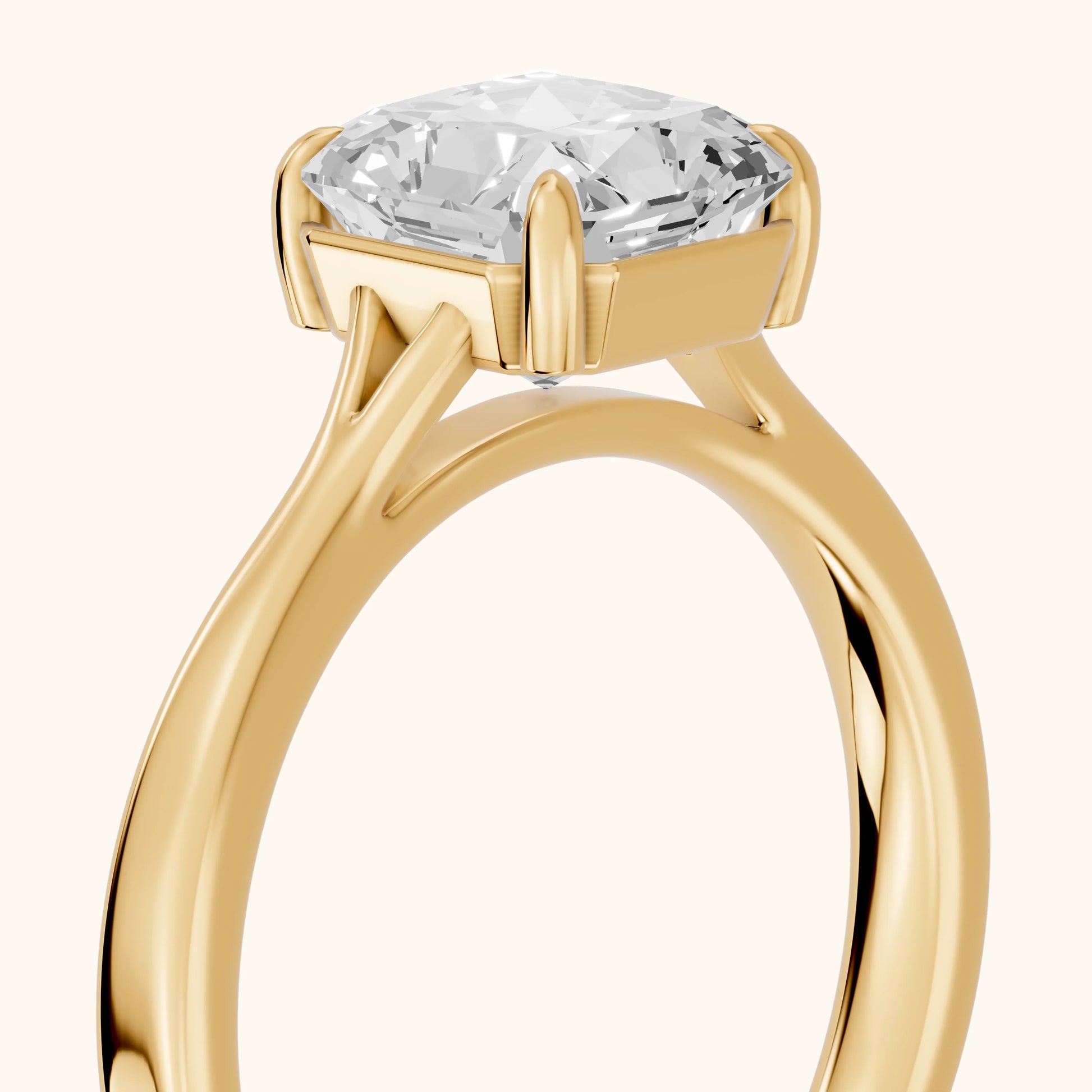 Anais Trellis Solitaire Radiant Diamond Engagement Ring in Yellow Gold - slant-view.webp