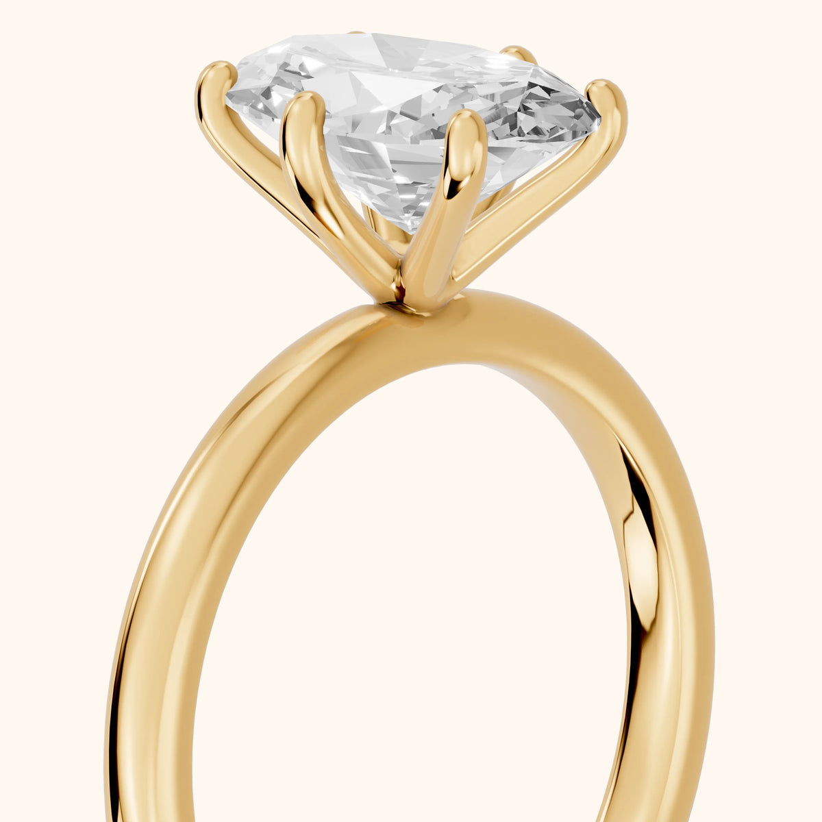 Arielle Solitaire Oval Diamond Engagement Ring in Yellow Gold - slant-view.webp
