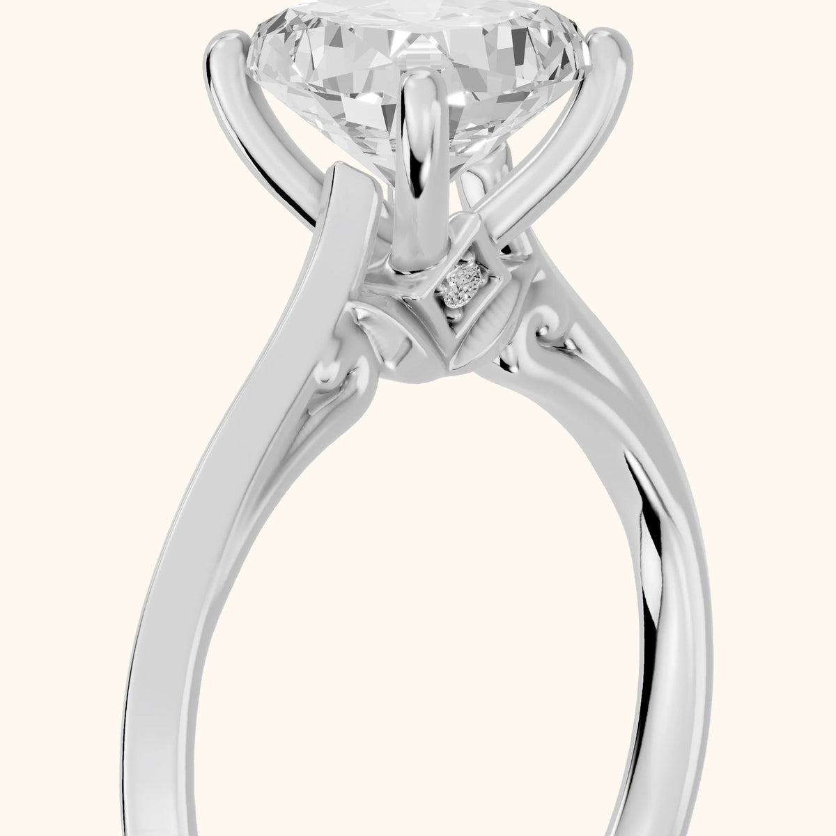 Isabel Knife Edge Cushion Diamond Engagement Ring in Silver - slant-view.webp