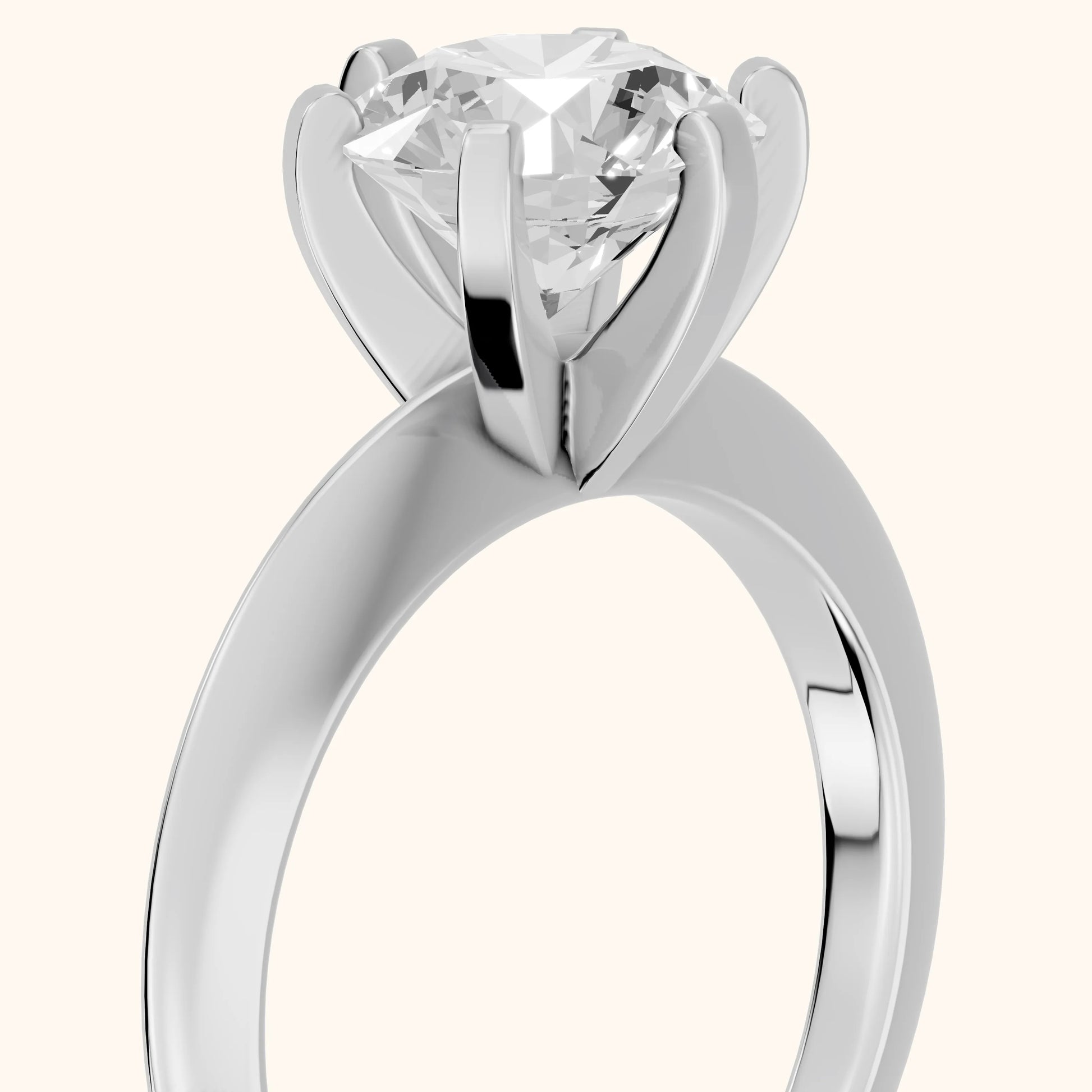 Amira Six-Prong Solitaire Round Diamond Engagement Ring in Platinum - slant-view.webp
