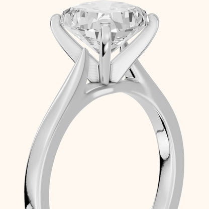 Cicely Solitaire Cathedral Cushion Diamond Engagement Ring in Silver - slant-view.webp