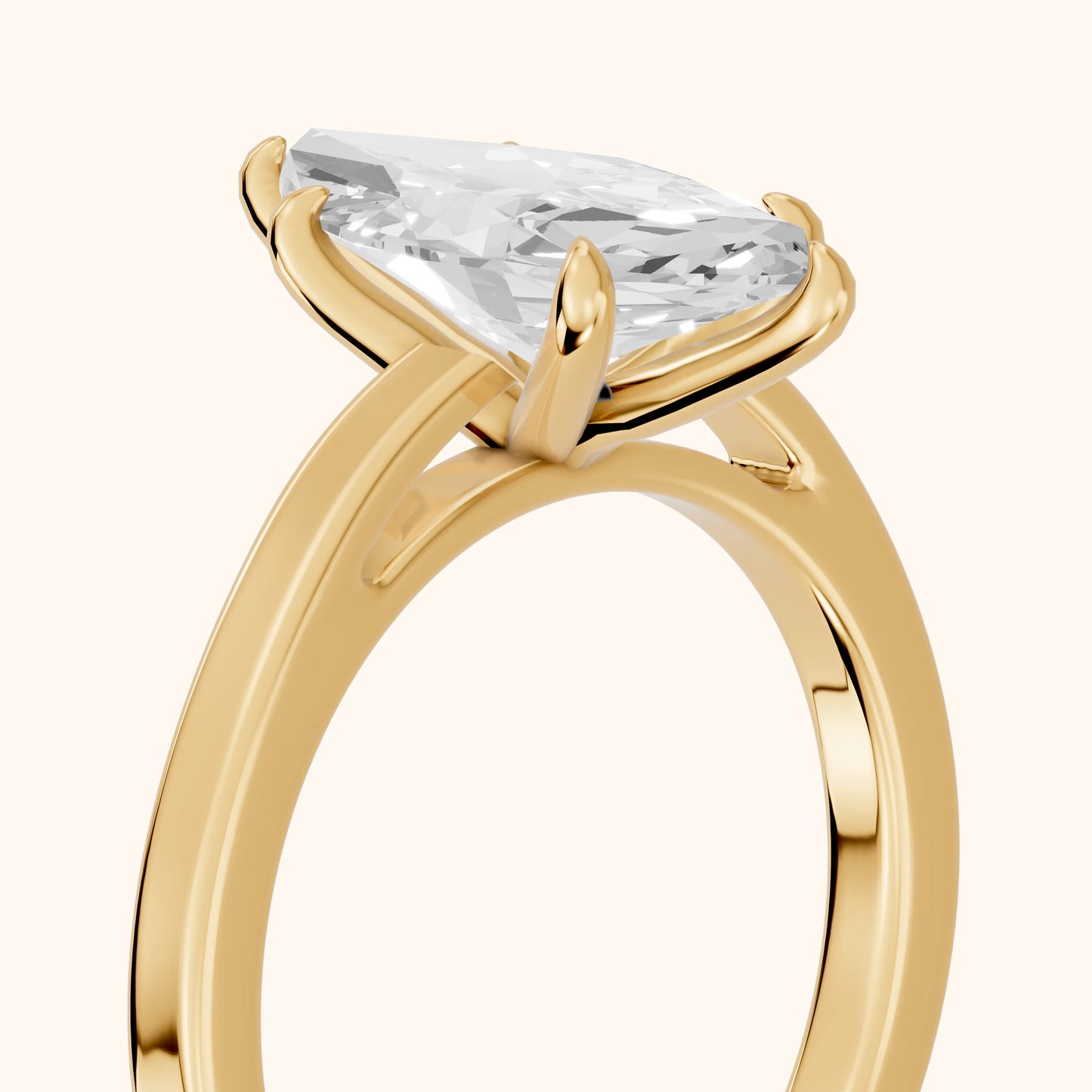 Kaia Solitaire Marquise Diamond Ring in Yellow Gold - slant-view.webp