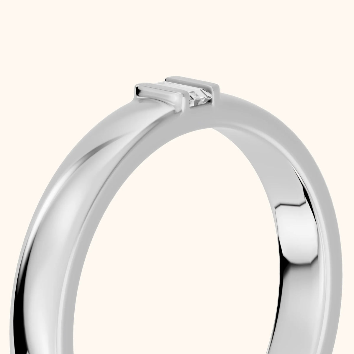 Kalina Channel Set Baguette Diamond Wedding Band in White Gold - slant-view
