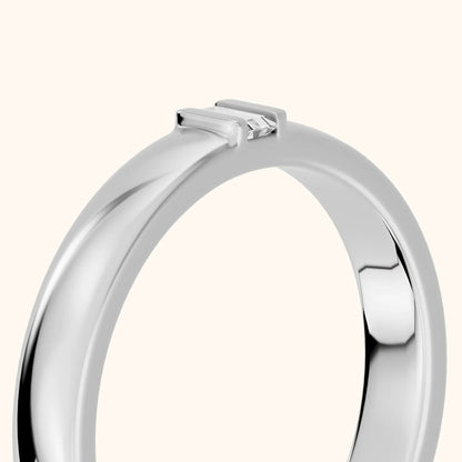 Kalina Channel Set Baguette Diamond Wedding Band in White Gold - slant-view