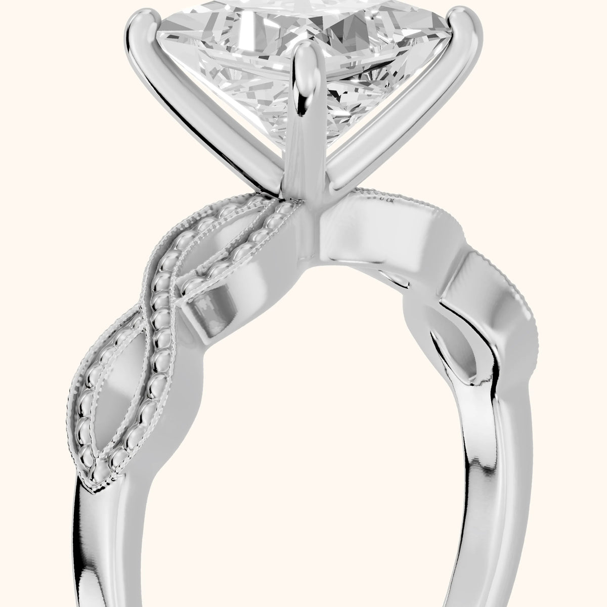 Jeanie Twist Solitaire Princess Diamond Engagement Ring in White Gold - slant-view.webp