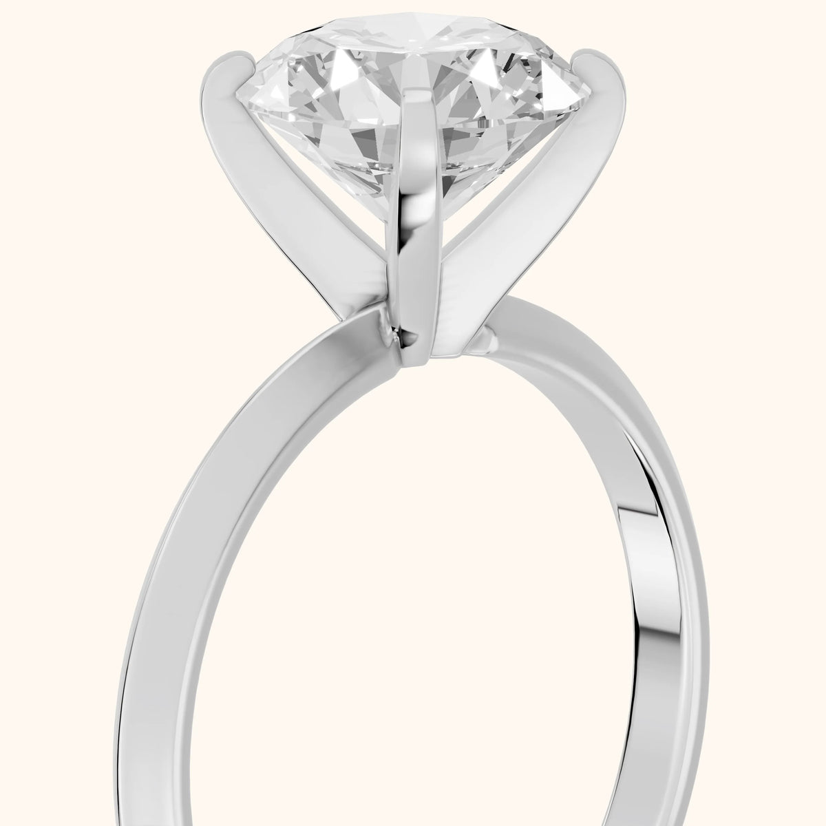 Verity Solitaire Knife Edge Round Diamond Engagement Ring in White Gold - slant-view.webp