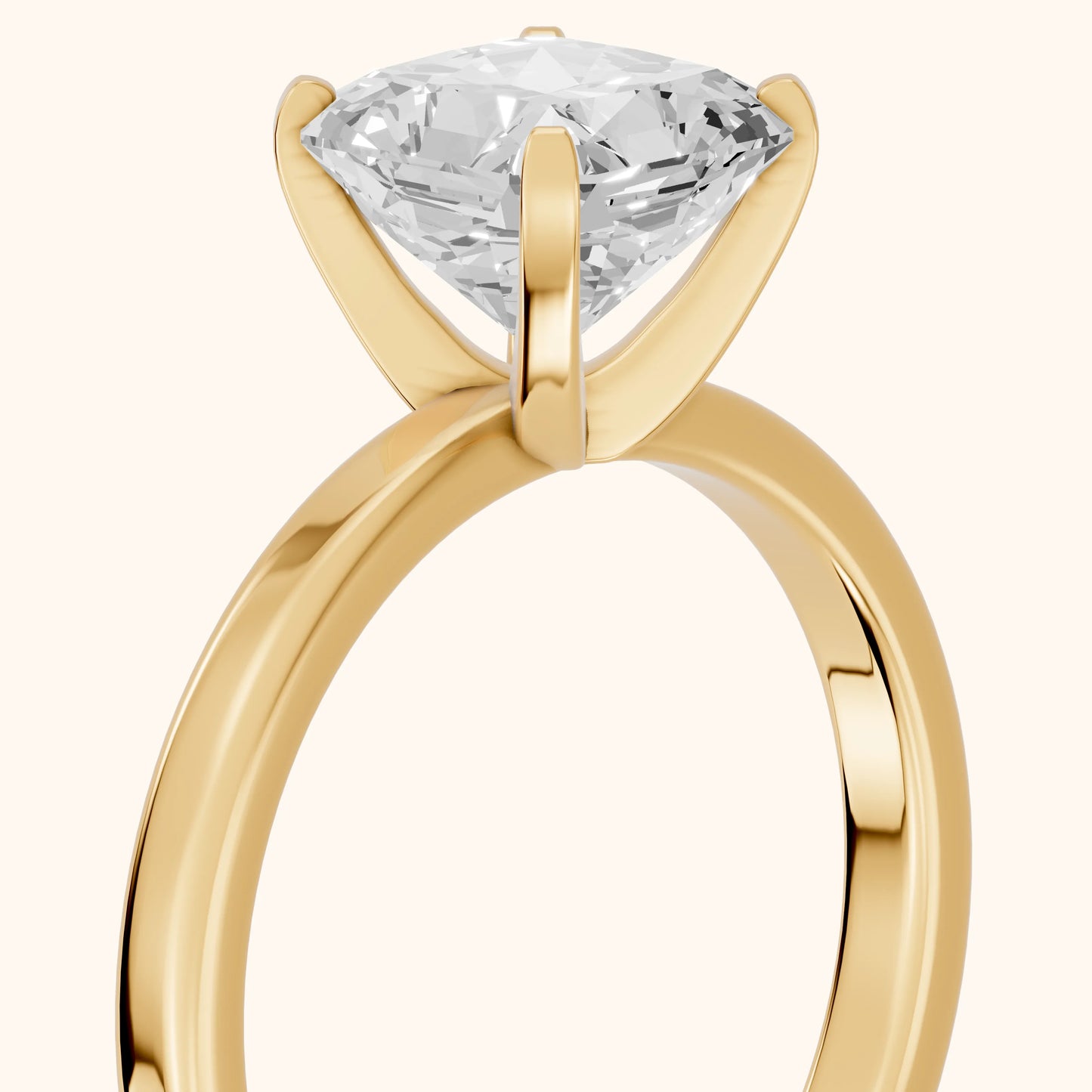 Liana Solitaire Claw Prong Radiant Diamond Engagement Ring in Yellow Gold - slant-view.webp