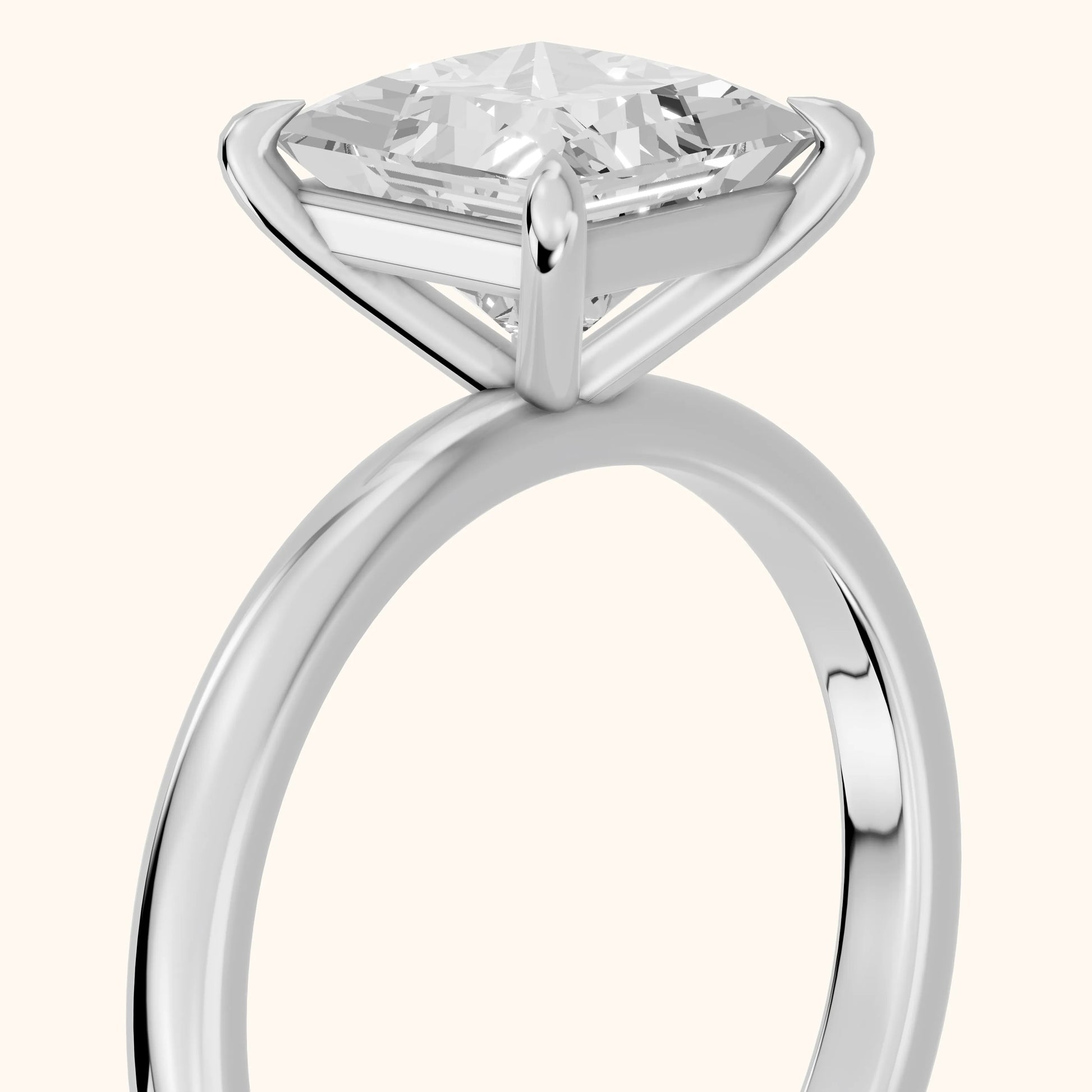 Lyla Petite Solitaire Princess Diamond Engagement Ring in White Gold - slant-view.webp