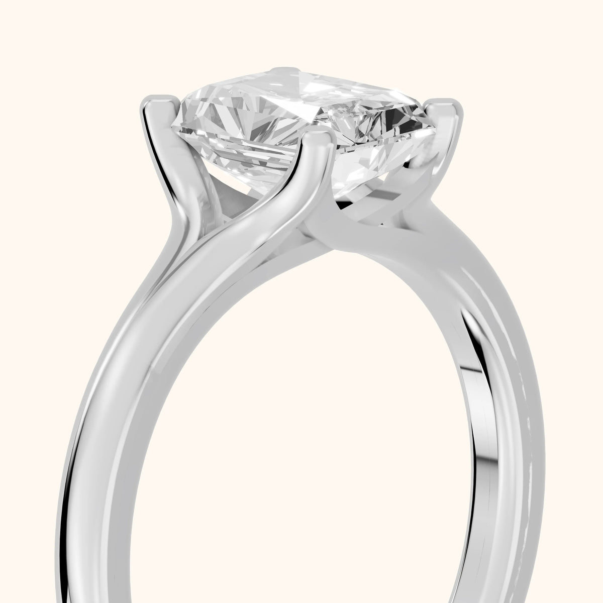 Nell Split Shank Solitaire Radiant Diamond Engagement Ring in White Gold - slant-view.webp