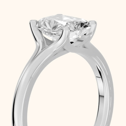 Nell Split Shank Solitaire Radiant Diamond Engagement Ring in White Gold - slant-view.webp