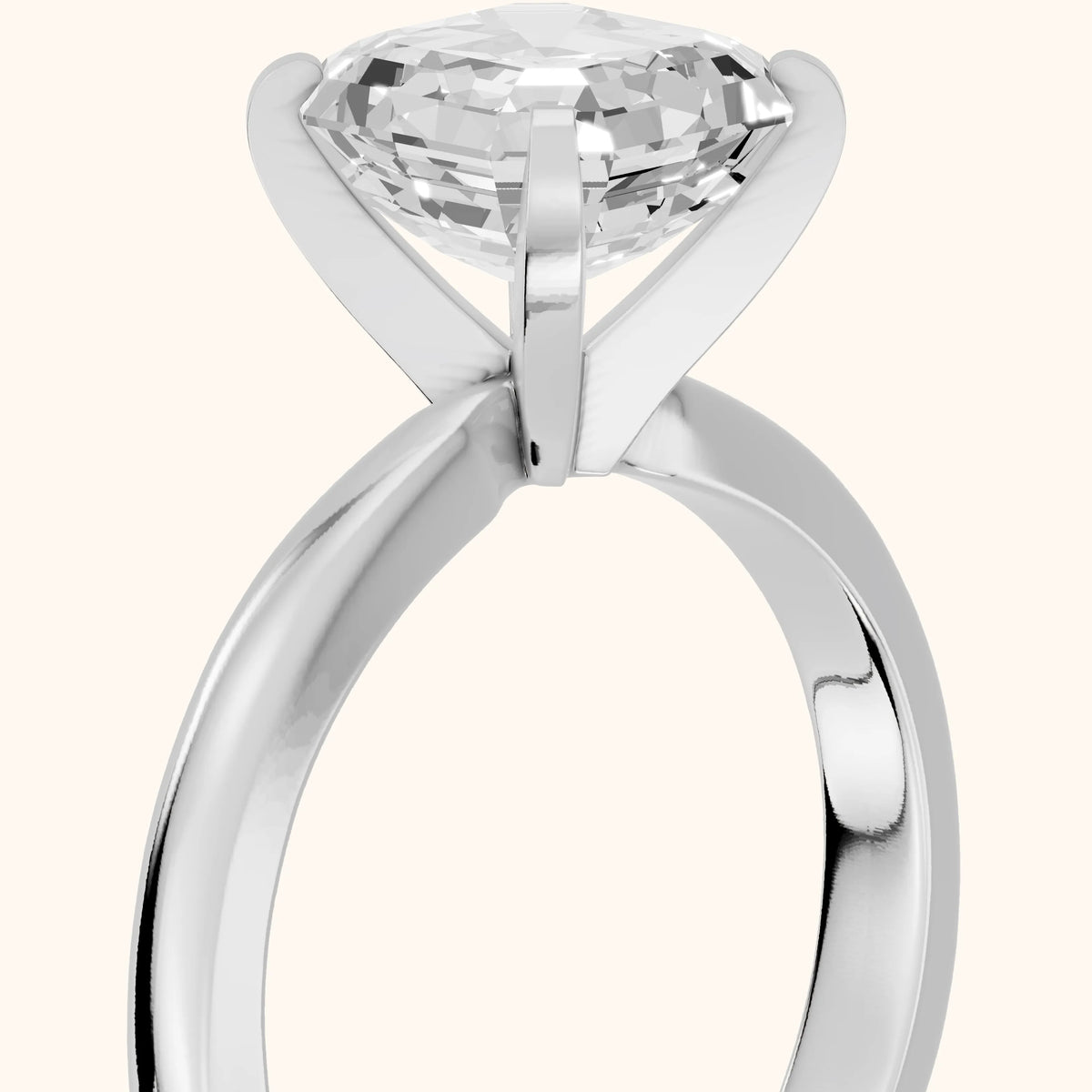 Tamsin Solitaire Knife Edge Asscher Diamond Engagement Ring in Silver - slant-view.webp