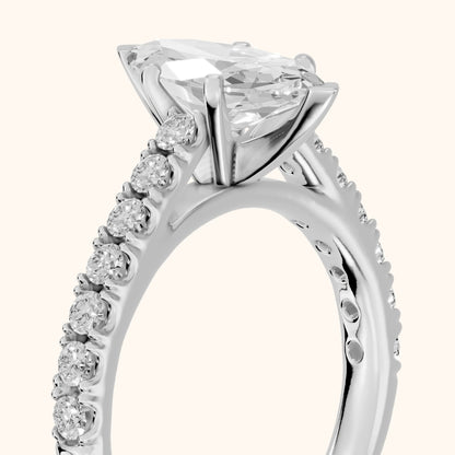 Keira Statement Pavé Marquise Diamond Engagement Ring in Platinum - slant-view.webp