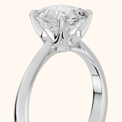 Evie Solitaire Six-Prong Radiant Diamond Engagement Ring in Platinum - slant-view.webp