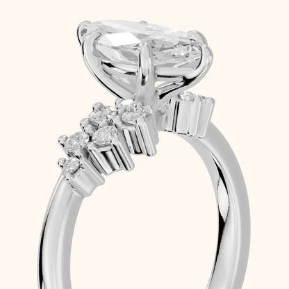 Gina Cluster Marquise Diamond Engagement Ring in Platinum - slant-view.webp