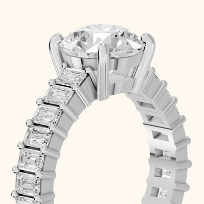 Mallory Shared Prong Round Diamond Engagement Ring in Silver - slant-view.webp