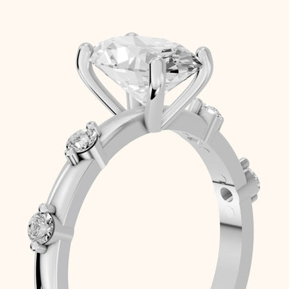 Elena Radiance Oval Diamond Engagement Ring in White Gold - slant-view.webp