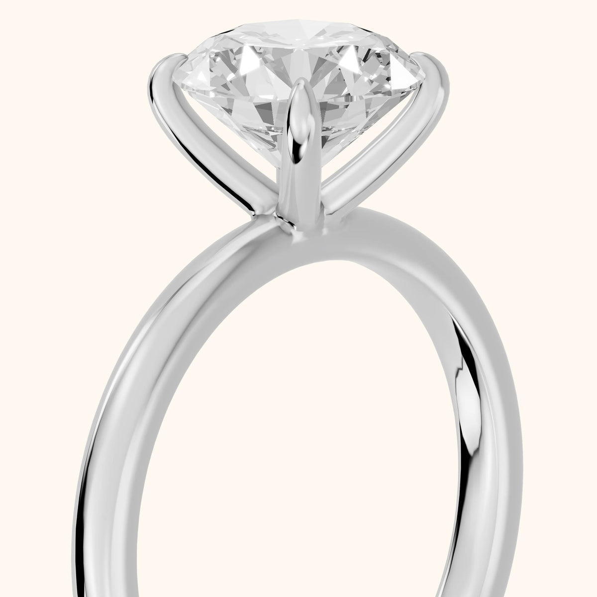 Susan Solitaire Round Diamond Engagement Ring in White Gold - slant-view.webp