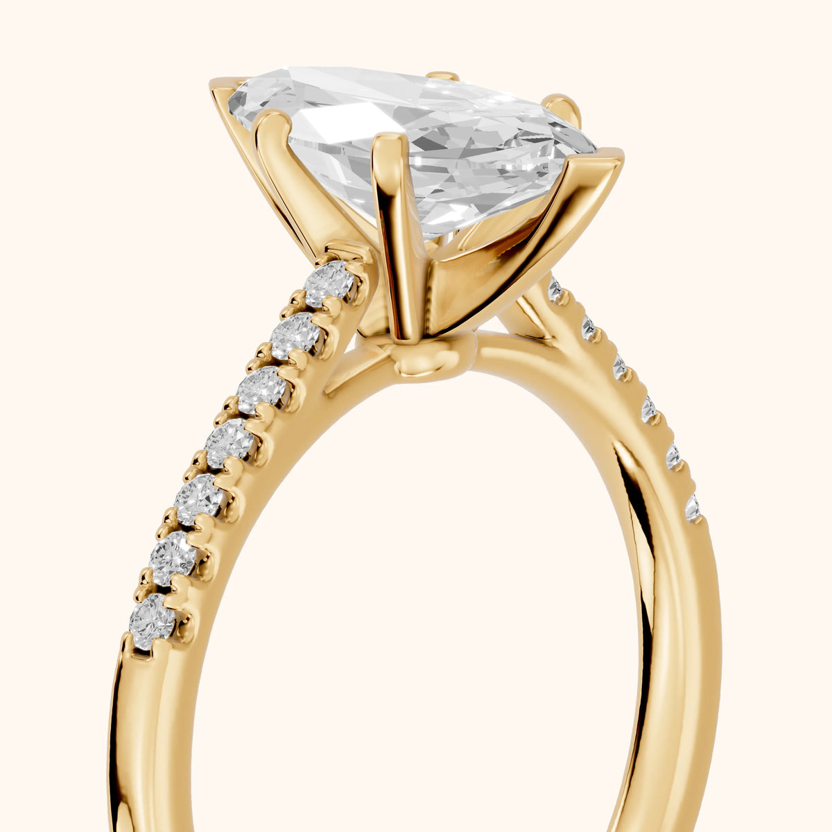 Salem Pavé Marquise Diamond Engagement Ring in Yellow Gold - slant-view.webp