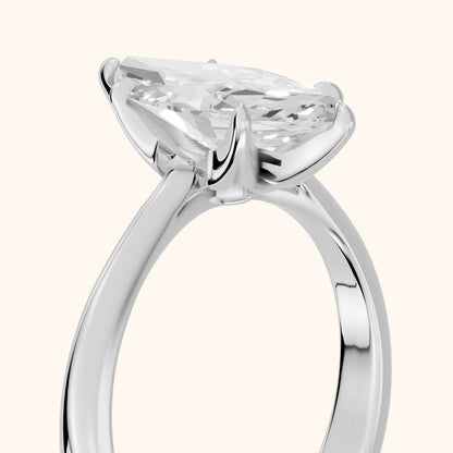 Evie Solitaire Six-Prong Marquise Diamond Engagement Ring in Silver - slant-view.webp