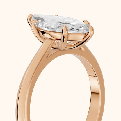 Kalia Knife Edge Solitaire Marquise Diamond Engagement Ring in Rose Gold - slant-view.webp