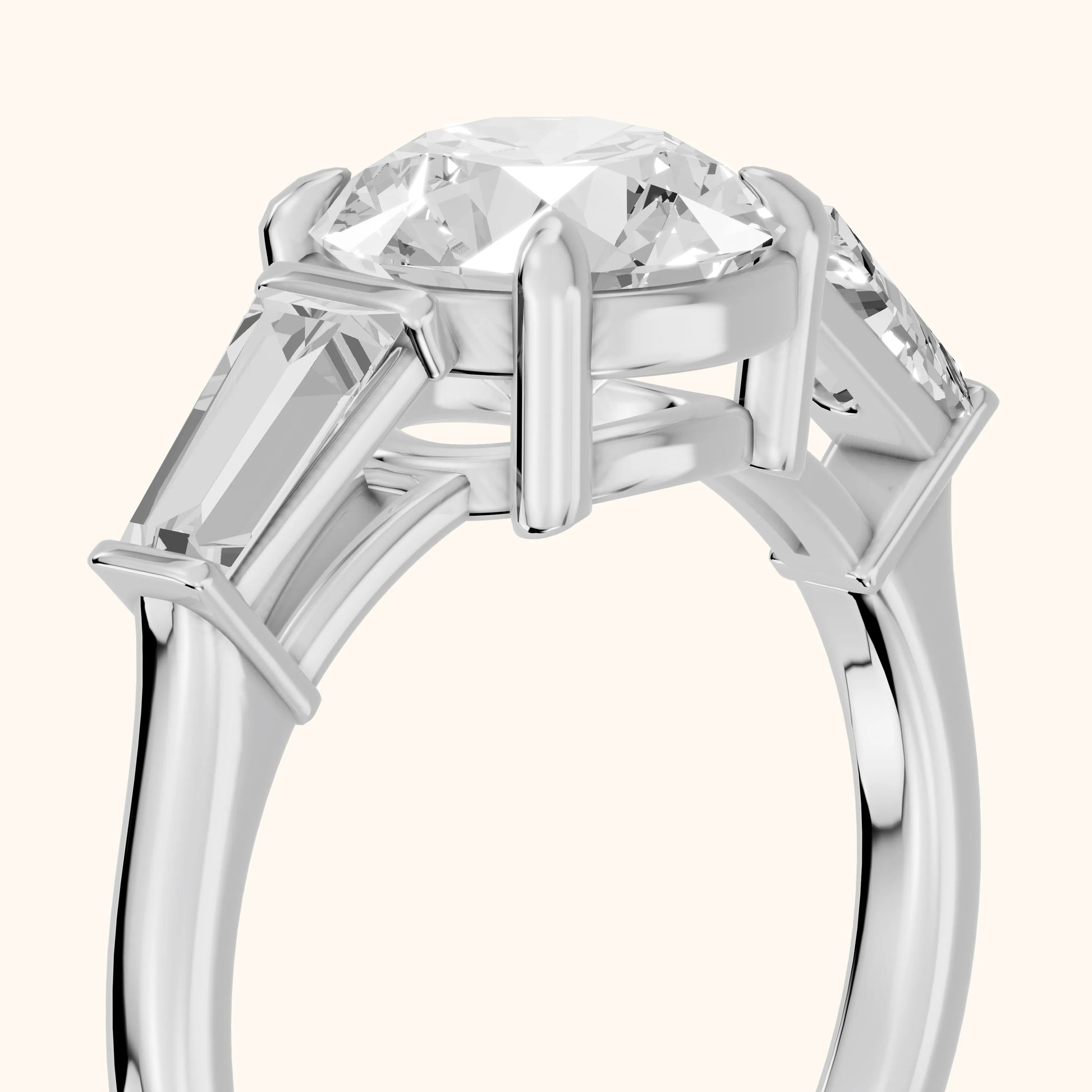 Layla Tapered Baguette Round Diamond Ring in White Gold - slant-view.webp
