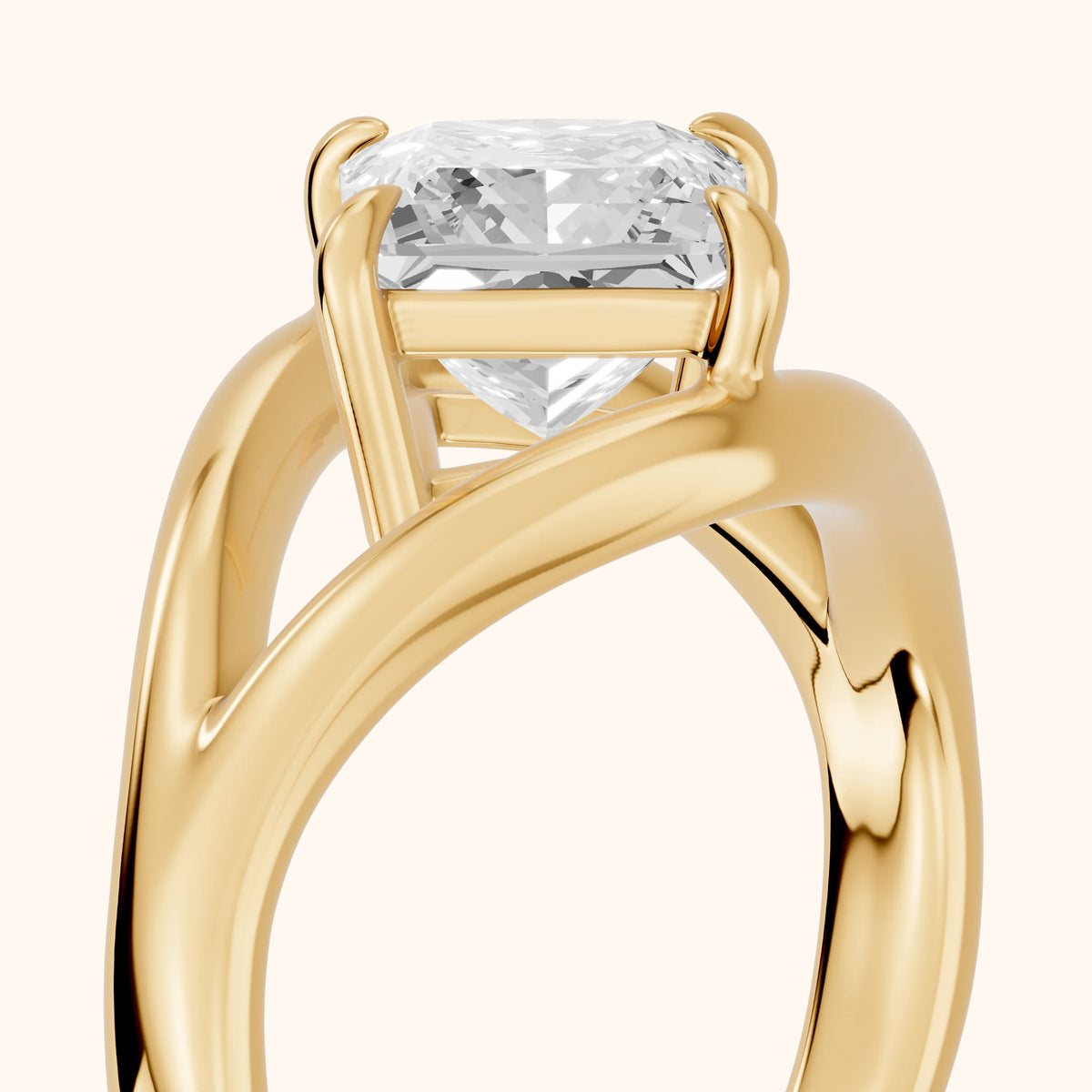Madeleine Split Shank Princess Diamond Engagement Ring in Yellow Gold - slant-view.webp