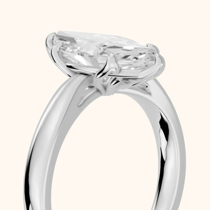 Lucia Solitaire Six-Prong Marquise Diamond Engagement Ring in Silver - slant-view.webp