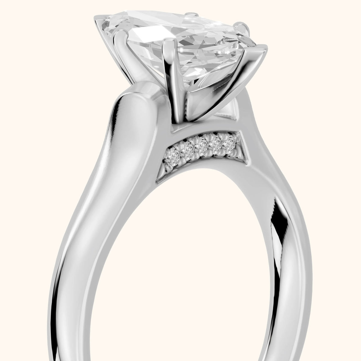 Avril Cathedral Marquise Diamond Engagement Ring in Silver - slant-view.webp