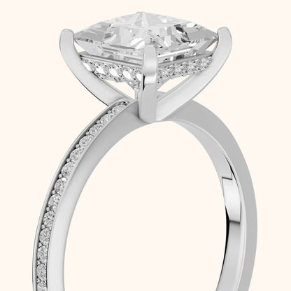 Naia Hidden Halo Princess Diamond Ring in Platinum - slant-view.webp