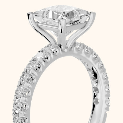 Luisa Pavé Princess Diamond Engagement Ring in Silver - slant-view.webp