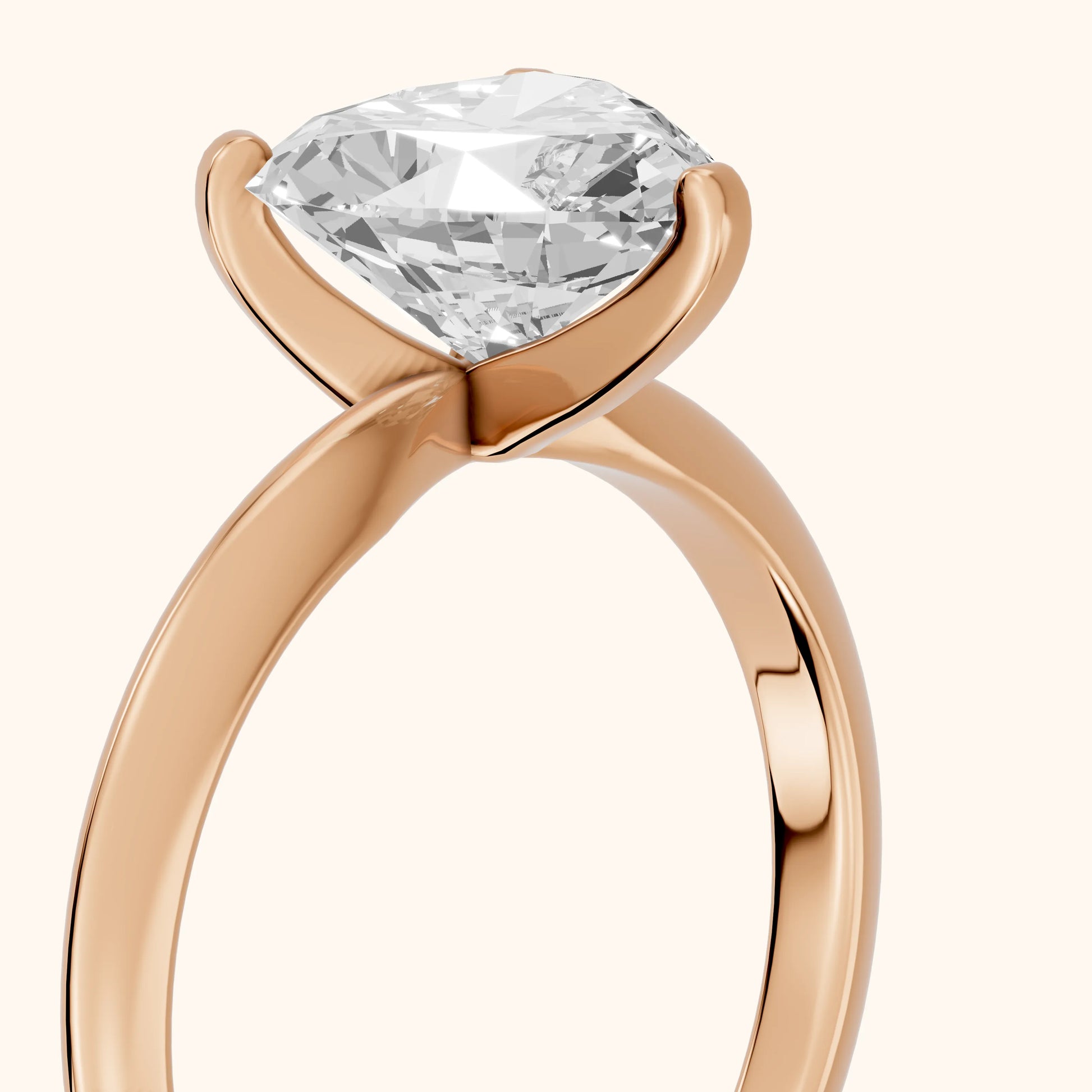 Wren Solitaire Heart Diamond Ring in Rose Gold - slant-view.webp