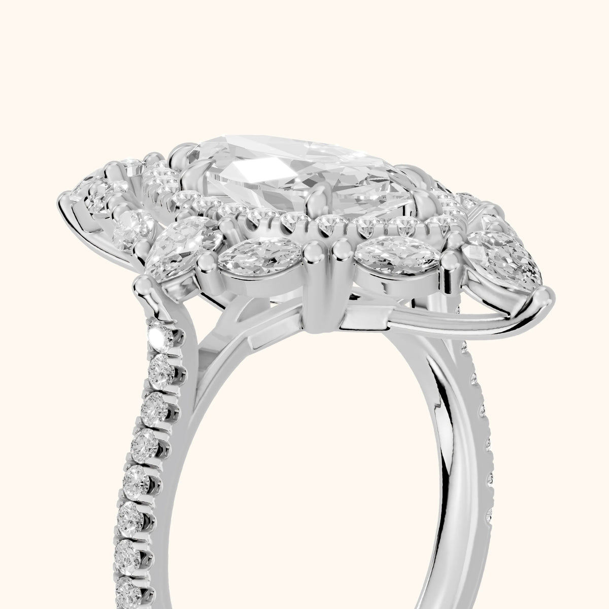 Gianna Vintage Double Halo Marquise Diamond Engagement Ring in White Gold - slant-view.webp