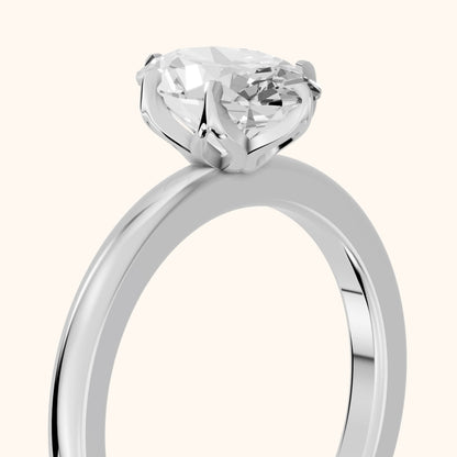 Serena Blossom Solitaire Oval Diamond Engagement Ring in White Gold - slant-view.webp