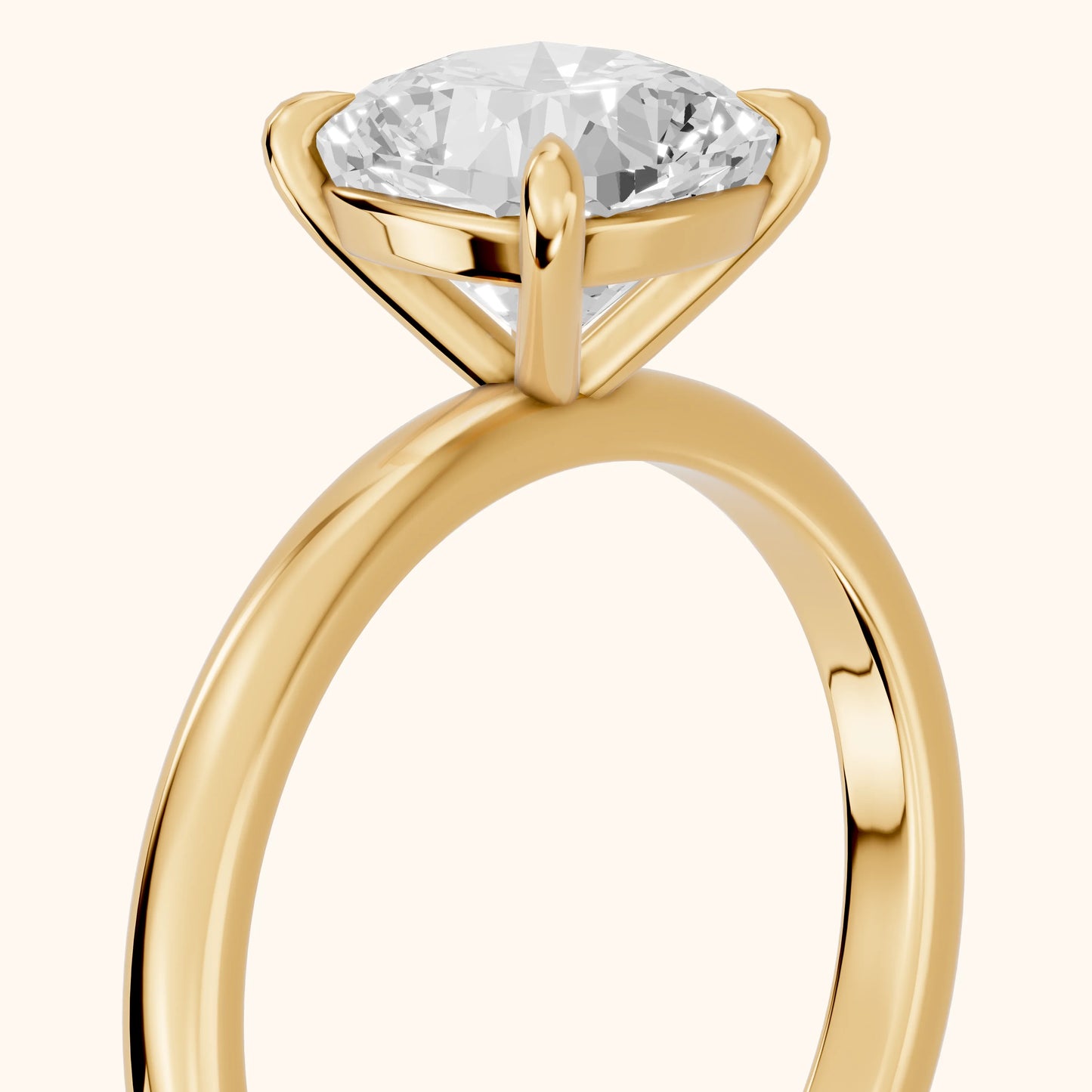 Lyla Petite Solitaire Cushion Diamond Engagement Ring in Yellow Gold - slant-view.webp