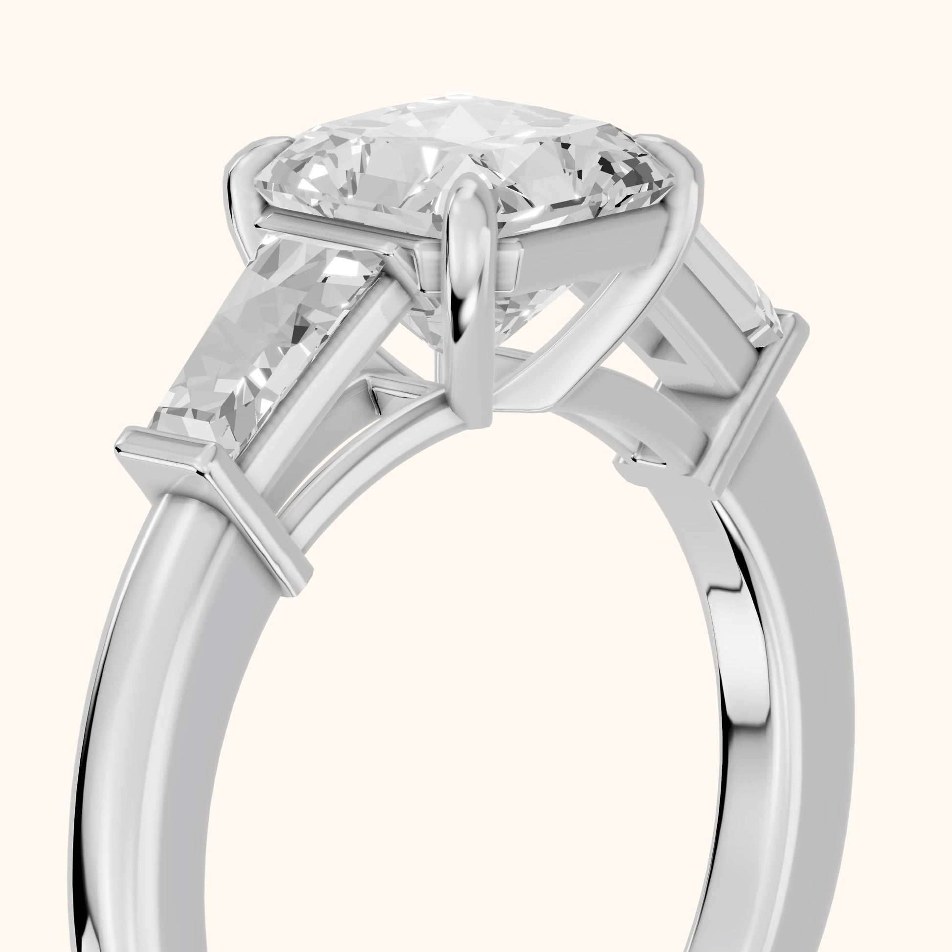 Zelda Tapered Baguette Radiant Diamond Engagement Ring in White Gold - slant-view.webp
