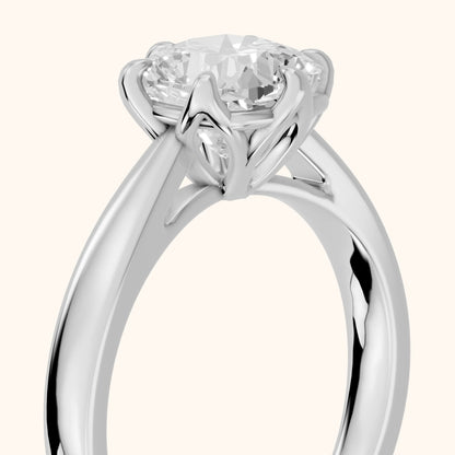 Lucia Solitaire Six-Prong Cushion Diamond Engagement Ring in Silver - slant-view.webp