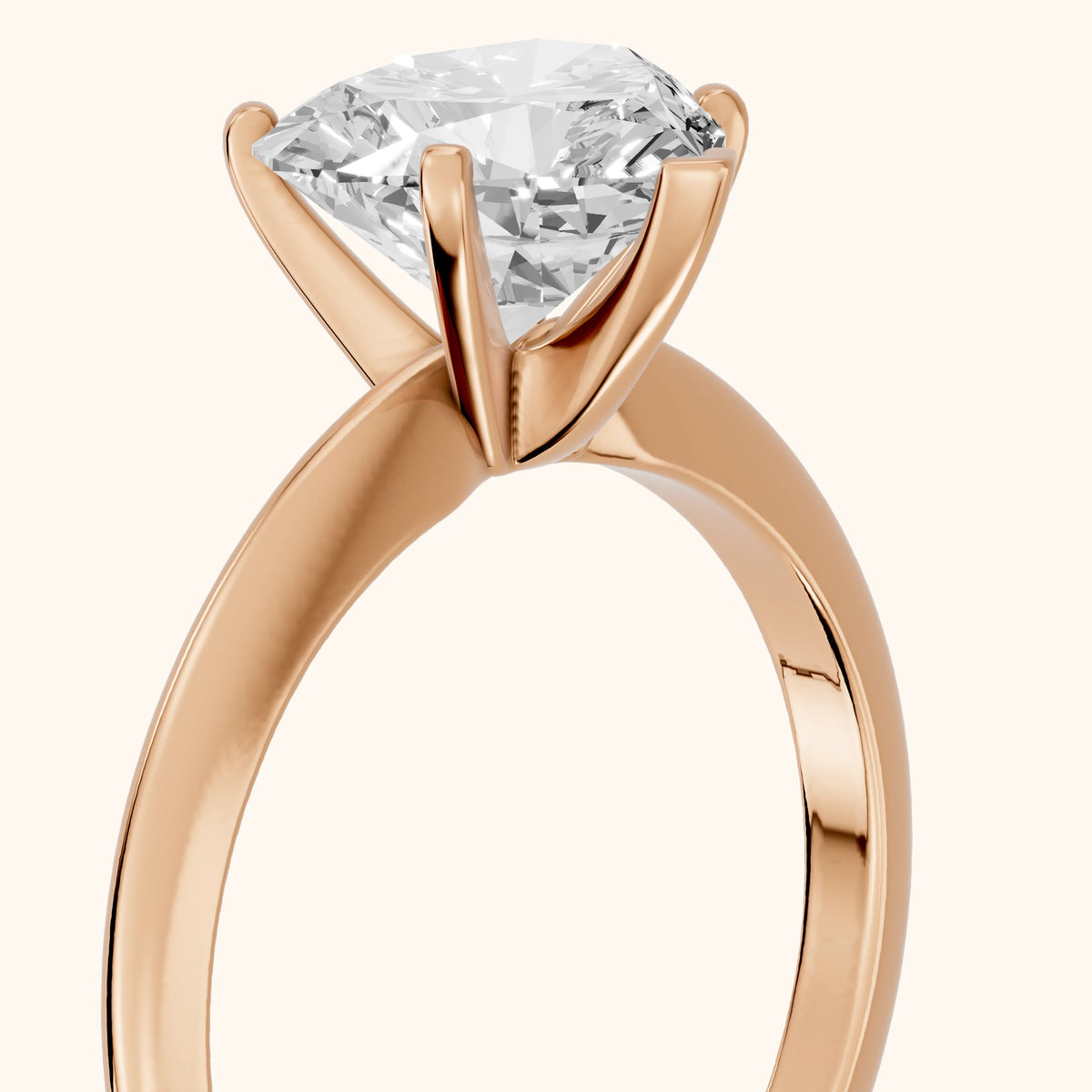 Giulia Solitaire Heart Diamond Engagement Ring in Rose Gold - slant-view.webp